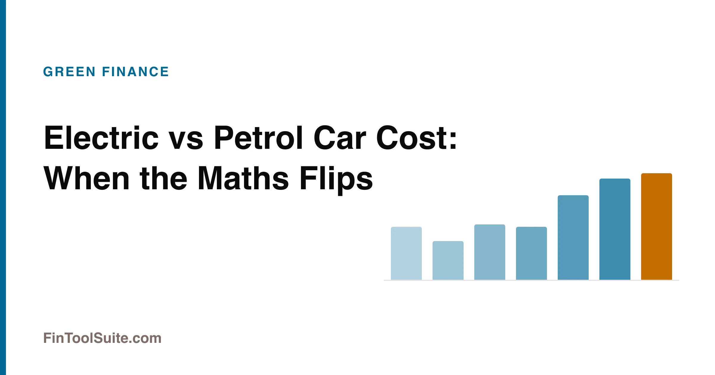 Electric and petrol cars side by side with a cost comparison chart