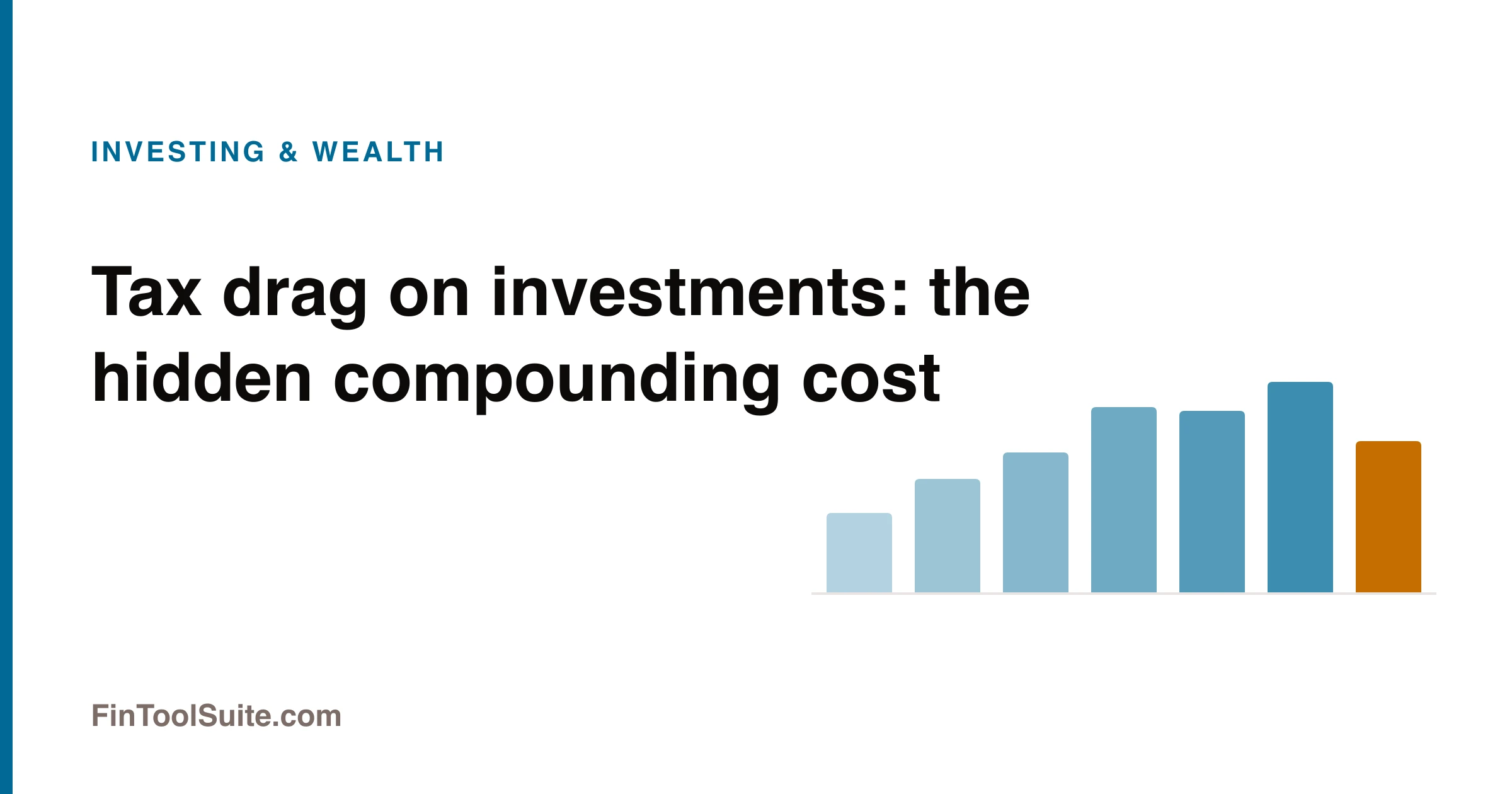 Two diverging investment growth curves showing the effect of tax drag on long term returns